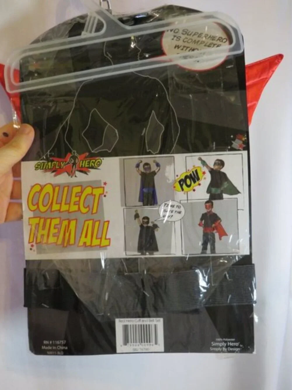 Kids Superhero Costume Set Red Hero Belt & Power Cuffs Ages 3-6 NIP 3 Pc